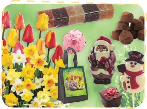 Fleurs et chocolats pour la vente de l'association des parents d'élèves