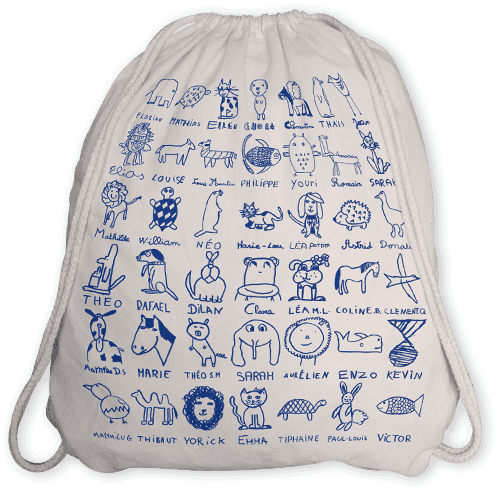 Sac à dos coton biologique personnalisé pour la vente de l'école