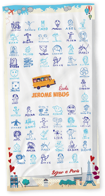 Serviette de bain 50x100 cm personnalisée pour l'école