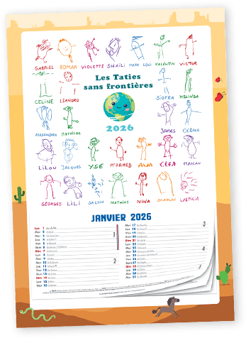 Calendrier avec éphéméride personnalisé pour la vente de l'école