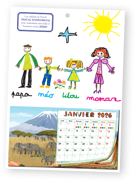 Calendrier à dessiner pour les enfants de l'école