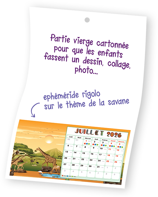 Calendrier à dessiner pour la vente de l'école