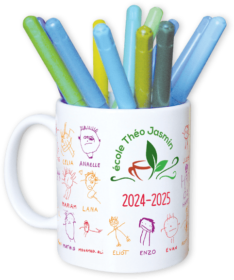 Mug personnalisé avec les dessins des enfants de l'école