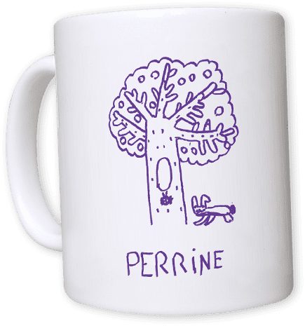 Mug avec le prénom et le dessin de chaque enfant de l'école