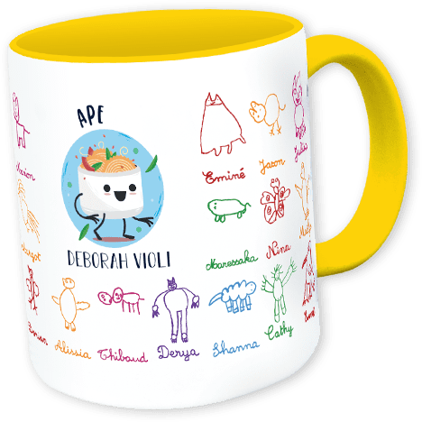 Mug couleur pour l'association de parents d'élèves