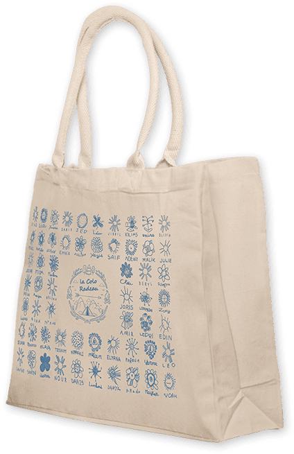 Grand sac de courses en coton Oeko-tex très épais personnalisé pour la vente de l'école