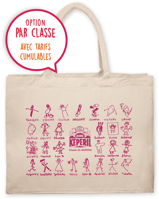 Grand sac solide en coton épais pour l'association de parents d'élèves