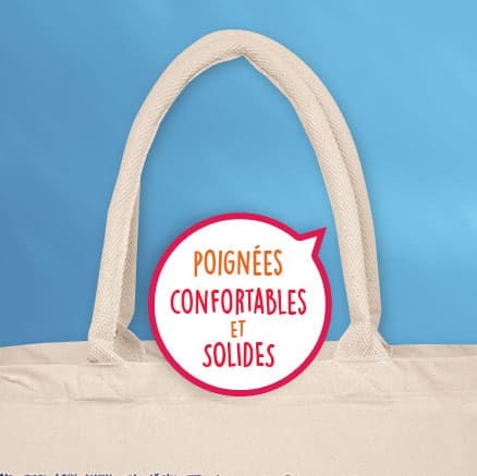 Sac en coton épais avec anses renforcées confortables avec les dessins de la classe