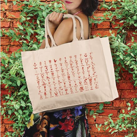 Grand sac solide en coton épais customisé par les enfants pour l'école