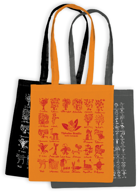 Sac réutilisable personnalisé avec dessins d'enfants
