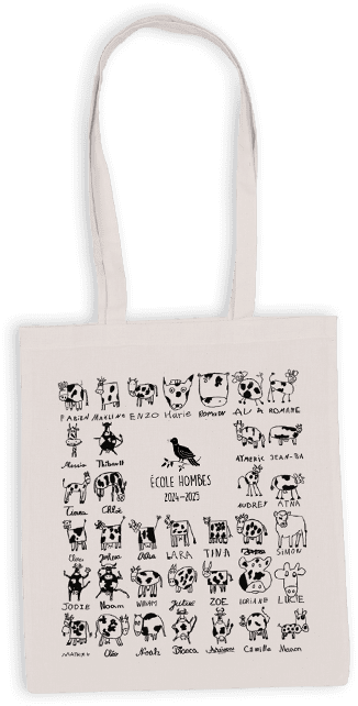 Sac tote bag coton biologique personnalisé pour la vente de l'école