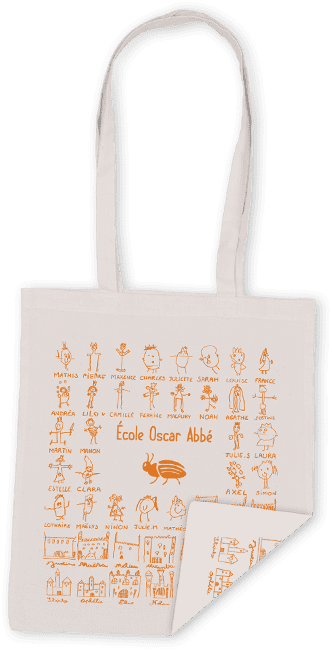 Sac tote bag coton bio pour l'association de parents d'élèves