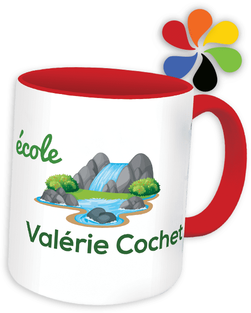 Mug couleur personnalisé avec le logo ou les photos de l'école ou de l'association