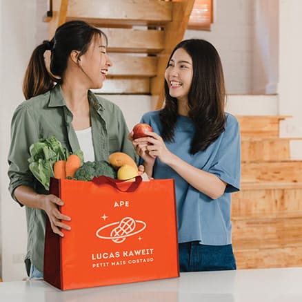 Sac de courses customisé avec le logo de l'école