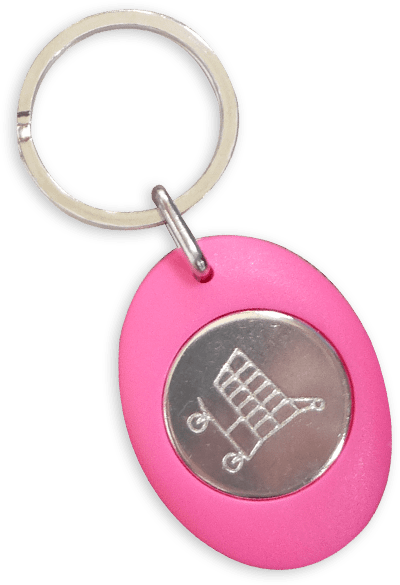Porte-clés avec jeton chariot pour l'association de parents d'élèves