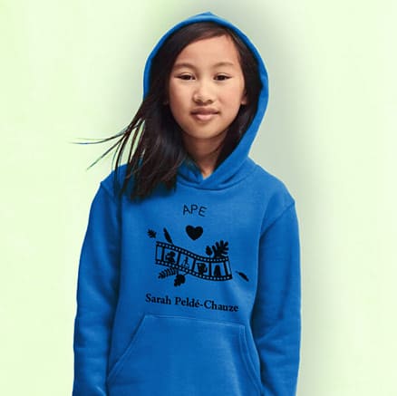 Sweat shirt customisé avec le logo de l'école