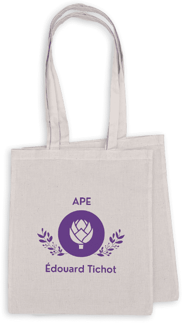 Sac tote bag imprimé avec le logo de l'école