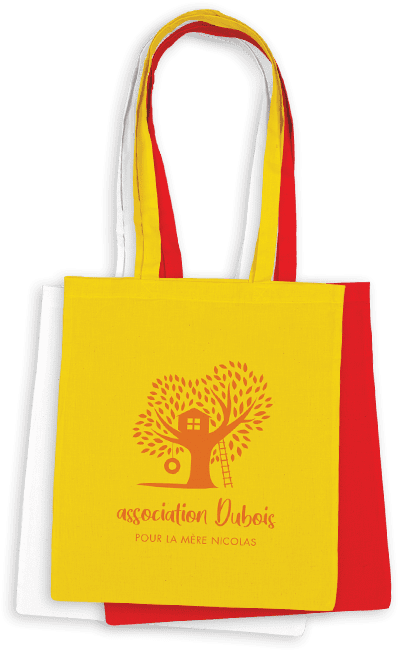 Sac tote bag en coton couleur personnalisé avec le logo de l'école ou de l'association