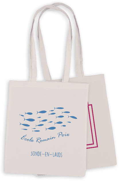 Sac tote bag en coton bio personnalisé avec le logo de l'école ou de l'association