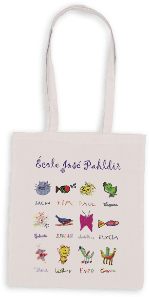 Sac tote bag personnalisé pour la vente de l'école