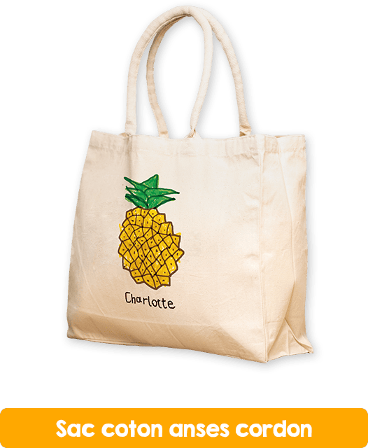 Sac coton anses cordon avec dessin d'enfant individuel pour l'association de parents d'élèves