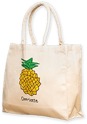 Sac coton anses cordon individuel imprimé avec les dessins des enfants de l'école