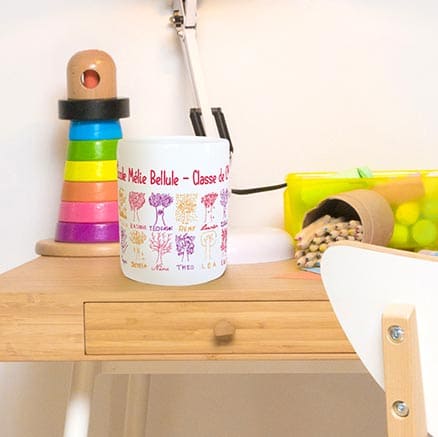 Mug customisé par les enfants pour l'école