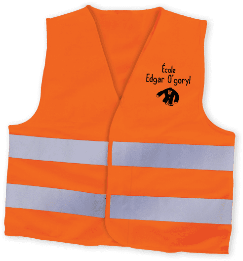 Gilet de sécurité imprimé avec les dessins des enfants de l'école