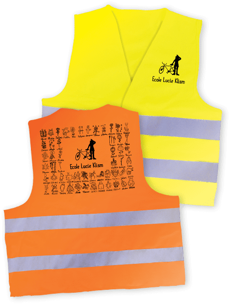 Gilet de sécurité imprimé avec des dessins d'enfants pour écoles - Pegasus