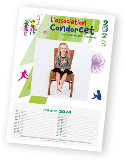 Calendriers à personnaliser avec photo individuelle pour la collecte de fonds de l'école ou de l'association de parents d'élèves